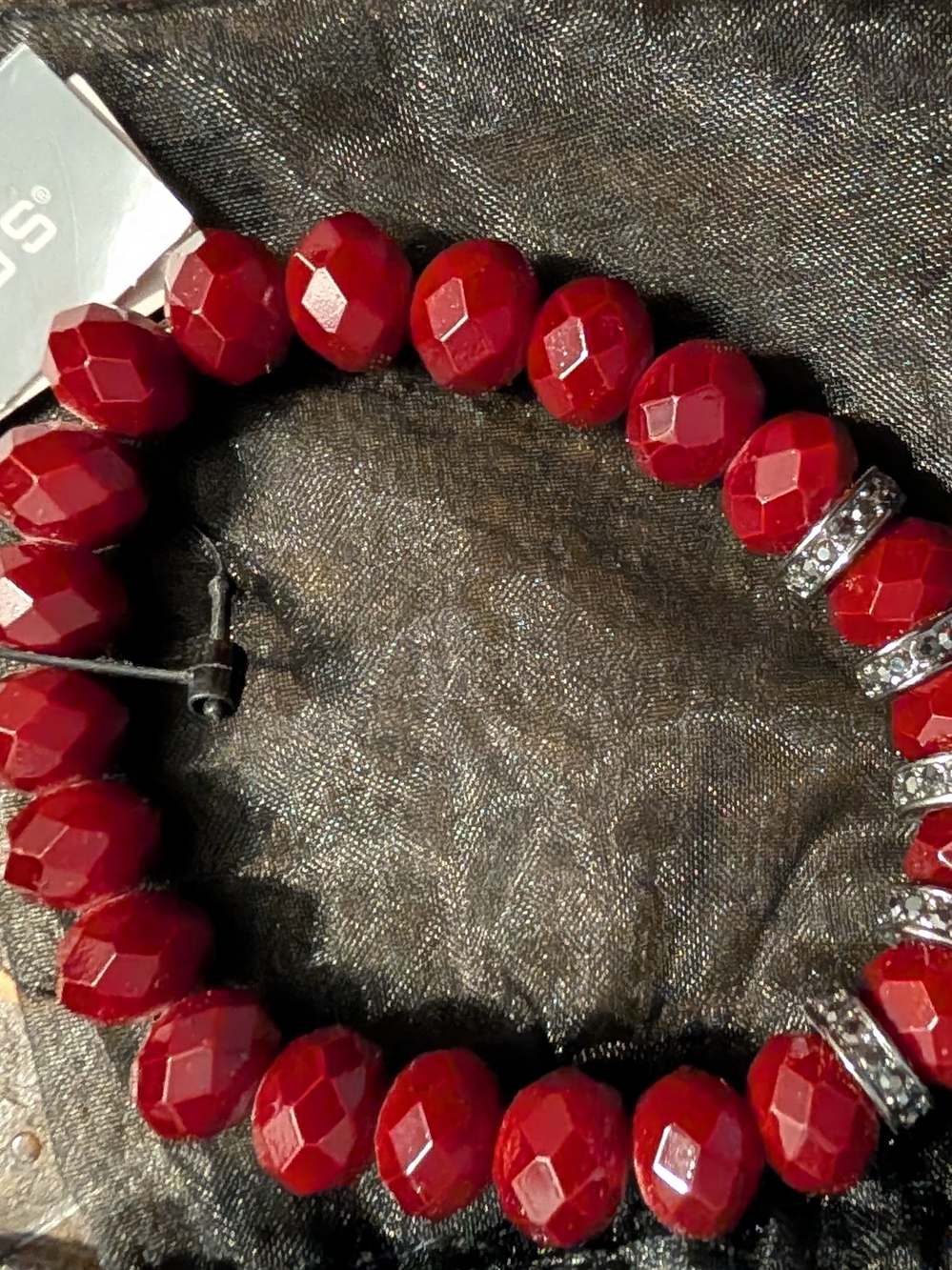 Chico's Red beaded stretch bracelet